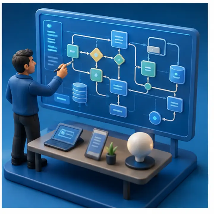 See the process behind the screen. miniature technology scene