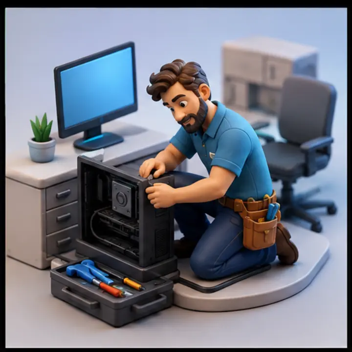 Start with the problem. miniature technology scene
