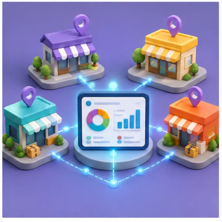 Miniature scene illustrating technology for Retail & Multi-branch