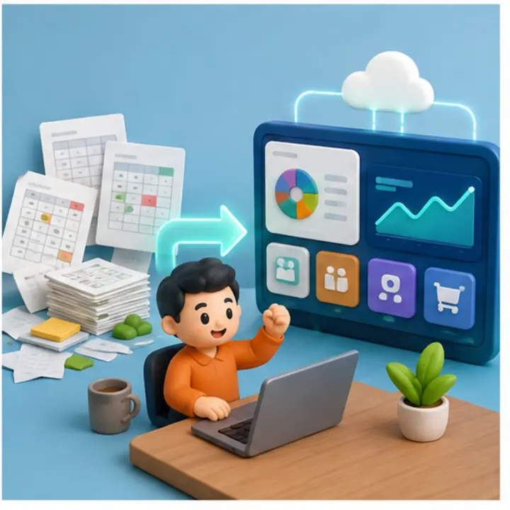 Miniature scene illustrating technology for Growing SMEs