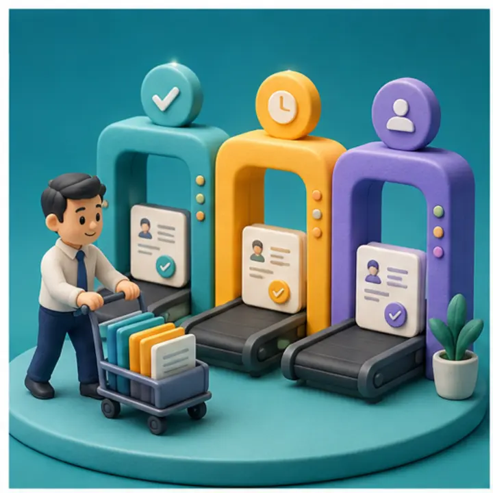 Miniature scene illustrating Workflow & Approvals
